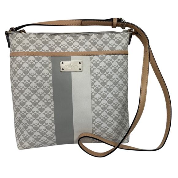 kate spade New York Penn Place Keisha Crossbody Bag, Gray, White - Picture 3 of 12